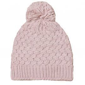 Bonnet Femme rose clair à pompom