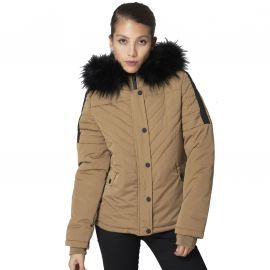 Parka Femme Camel fourrure Noir Project X Paris