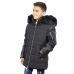 Doudoune pour enfant avec simili cuir ref:BK-17015KA noir