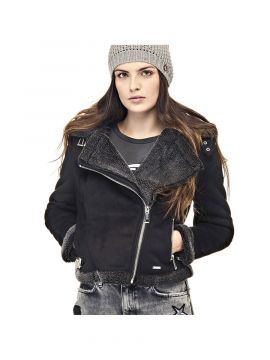 Veste Guess moumoute femme W74L97 NOIR