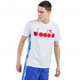 T-shirt homme Diadora Blanc et Rouge