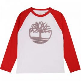 Tee-shirt junior TIMBERLAND manche longue rouge/blanc