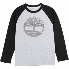 T-shirt junior Timberland raglan Gris et Noir