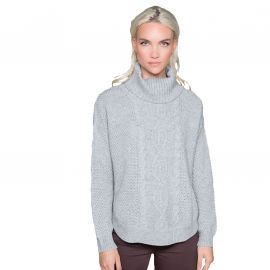 Pull col roulé Femme Gris