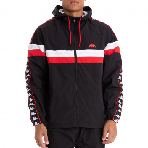 Veste kappa homme noir blanc et rouge