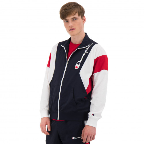 VESTE ZIP 213642 BLEU/BLANC/RO