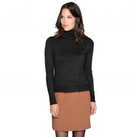 Pull Femme col roulé Noir