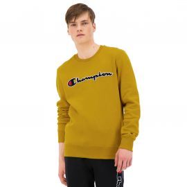 Sweat homme col rond moutarde