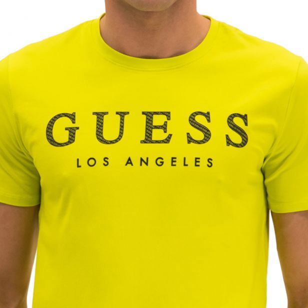 t shirt guess homme jaune