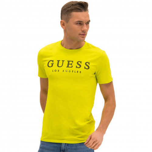 t shirt guess jaune
