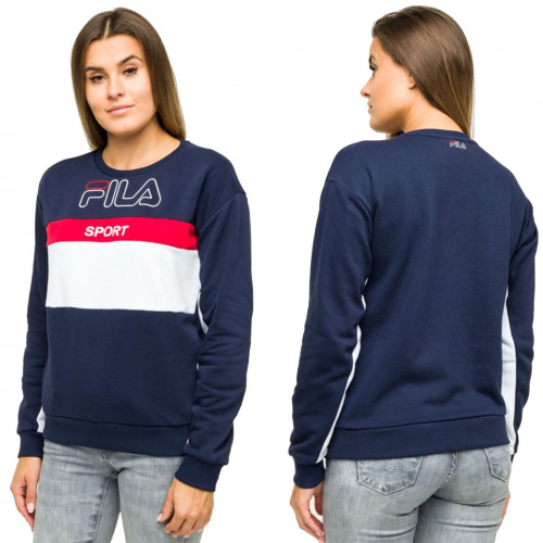 sweat crew fila sport femme bleu blanc et rouge 682853