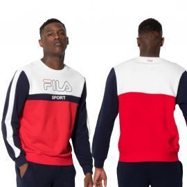 Sweat homme col rond Bleu Blanc Rouge Fila