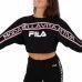 Sweat femme fila noir et rose 684602