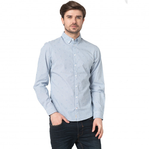 Chemise Blend bleu raye blanc 20710427