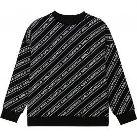 Sweat junior Karl LAGERFELD noir/blanc