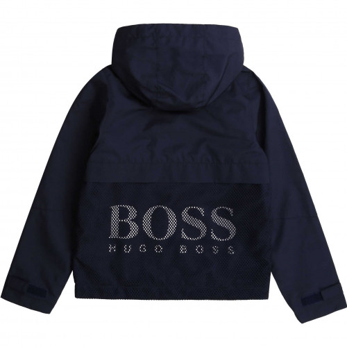 Blouson Hugo Boss à capuche bleu marine déperlant J26408