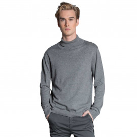 Pull col roulé homme Gris Deeluxe