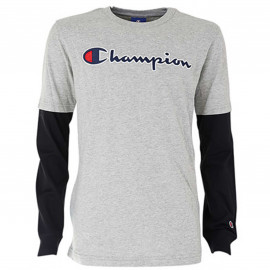 Tee shirt Champion manche longue gris et noir 305382