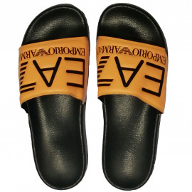 Claquettes Emporio Armani orange et Noir