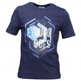 Hugo Boss - Tee shirt à Motifs Futurisme Bleu " J25A41 "- Junior
