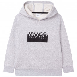 Sweat Junior Boss capuche gris clair