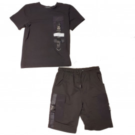 Ensemble junior short et T-shirt Noir