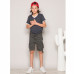 Short junior Deeluxe multipoches Heaven beige ou gris