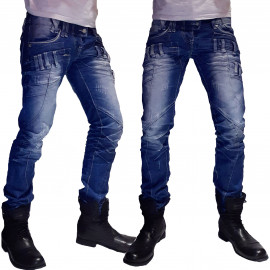 Jean biker homme Bleu