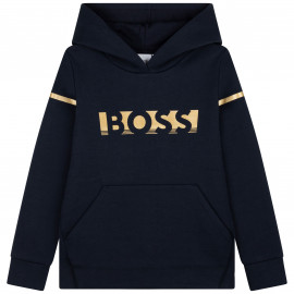 Sweat junior Hugo Boss à capuche Bleu marine