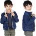 Veste en jean doublé bleu foncé junior K432