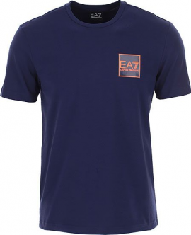 Tee shirt EA7 bleu marine et orange 3LPT52 PJ03Z