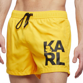 short de bain homme Karl Lagerfeld jaune KLMBS08