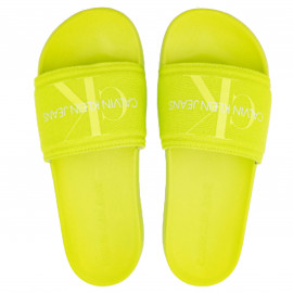 Claquettes homme Calvin Klein jaune fluo