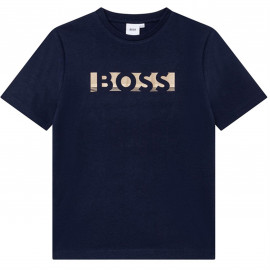 T-shirt junior Boss Bleu et or