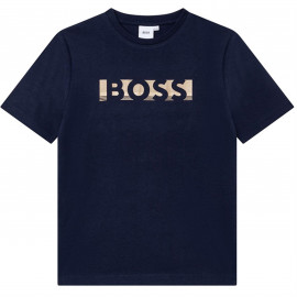 Tee shirt Hugo Boss bleu et or J25N39