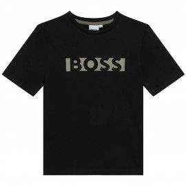 T-shirt junior Boss Noir