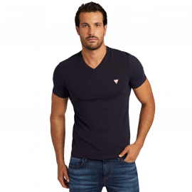 Tee shirt homme Col V bleu M2YI32J1311 G7V2