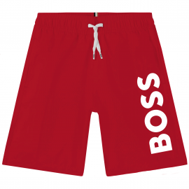 Short de bain junior Boss Rouge