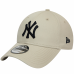 Casquette homme New york beige et noir 12380590