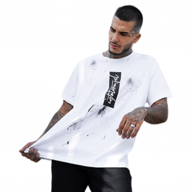 T-shirt splash homme Blanc Intoleravel