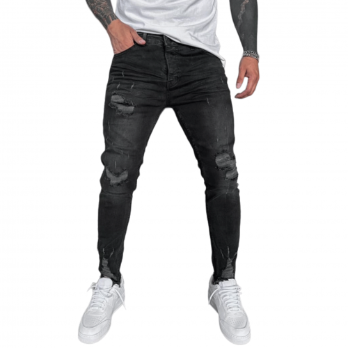 Jean homme noir slim best sale