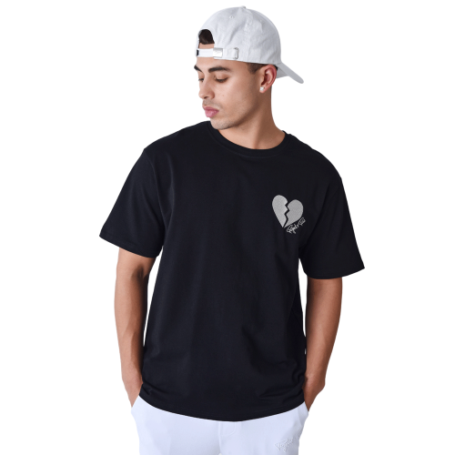 tee shirt homme Coeur brisé PXP noir 2410072-BKGG