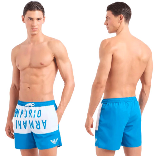 Short de bain homme Emporio Armani bleu 211740 4R424 06833