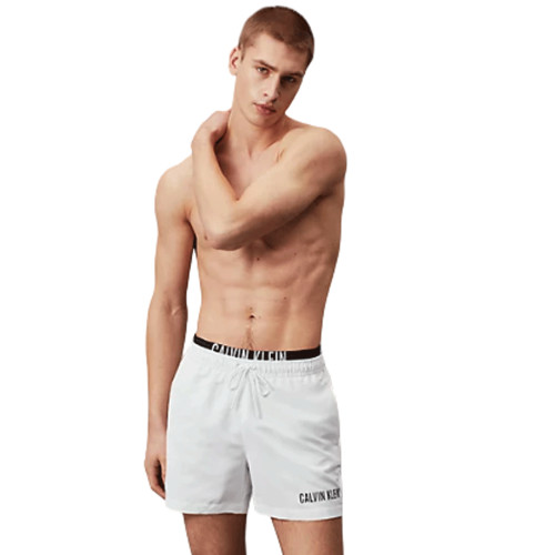 Short de bain homme Calvin Klein blanc KMOKMOO992 YCD