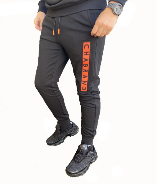 Bas de survêtement homme Chabrand noir et orange 60271 106