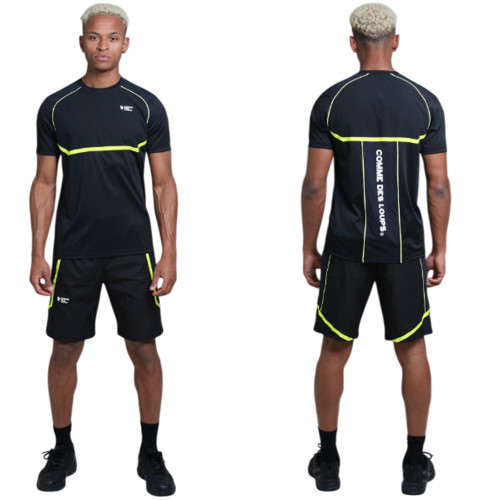 Ensemble Short et tee shirt CDL BALTIRUN noir et jaune
